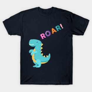 Cute blue dinosaur - Roar! T-Shirt